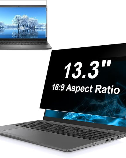 Hoktods 13.3 Inch 16:9 Laptop Privacy Screen Filter, Computer Monitor Privacy Shield, Anti Scratch Anti Spy Anti Glare Blue Light Screen Protector