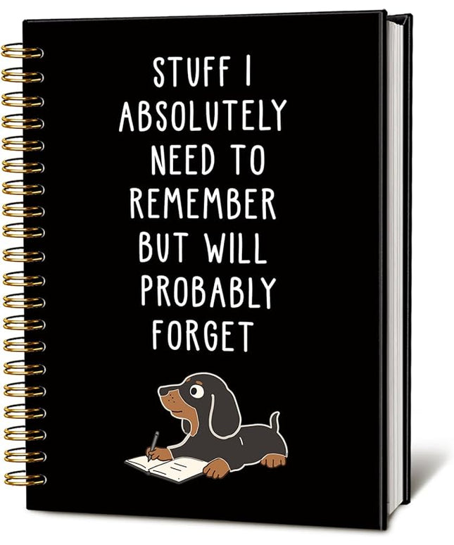 LIANGW Funny Dachshund Gifts for Women & Men, Dachshund Spiral Notebook Journal, Funny Weiner Dog Gifts, Sausage Doxie Dog Gift, 5.5x8.3 Inch