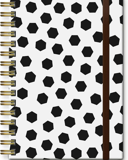 Spiral Journal Notebook, A5 Cute Notebooks for Women Men, College Ruled Hardcover Notebook for Work & Note Taking, 60 Pages Double-Wire Journals for Writing (abstract diamond)