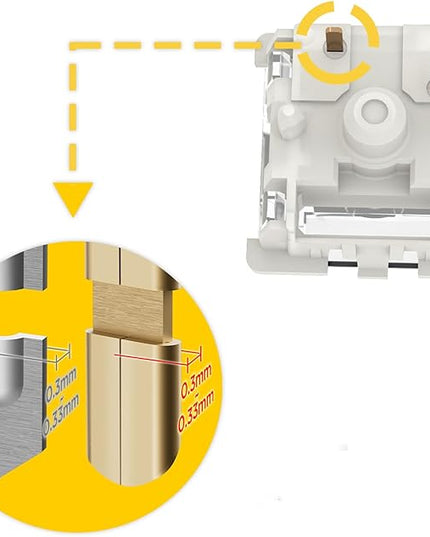 GATERON G Speed Silver Pro V3.0 Pre-lubed 5pin Linear Switch for SMD RGB MX Mechanical Gaming Keyboard Switches (70 Pcs-5pin, Silver)