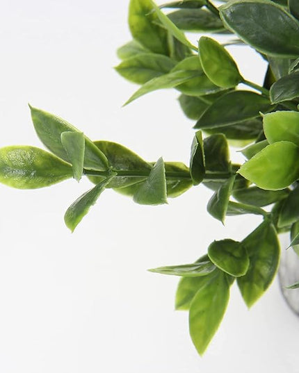 Hollyone Faux Plants Indoor Artificial Mini Potted Plants Plastic Green Plant Small Fake Plants Eucalyptus Decor in Pots for Home Table Room Bathroom Decor