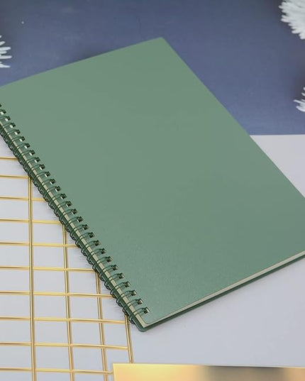 Yansanido Spiral Notebook, 4 Pcs 10 Inch x 7.4 Inch B5 Thick Plastic Hardcover 7mm College Ruled 4 Color 80 Sheets -160 Pages Journals for Study, Work, Travel and Notes (B5, 4 Pcs Dark Color 2)