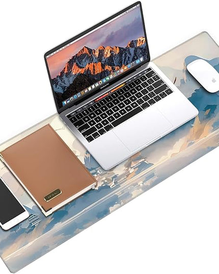 Galdas Gaming Mouse Pad XXL XL Large Long Extended Big Mousepad Non-Slip Rubber Keyboard Mouse Pad with Stitched Edges for Laptop Home Office (31.5x11.8x0.08 Inch) -Cloud Scenery