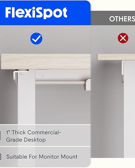 FLEXISPOT L Shaped Standing Desk, 63 x 47 Inch Electric Height Adjustable Corner Desk, Sit Stand Computer Workstation, Preset Controller, Home Office, White Frame with Maple Top
