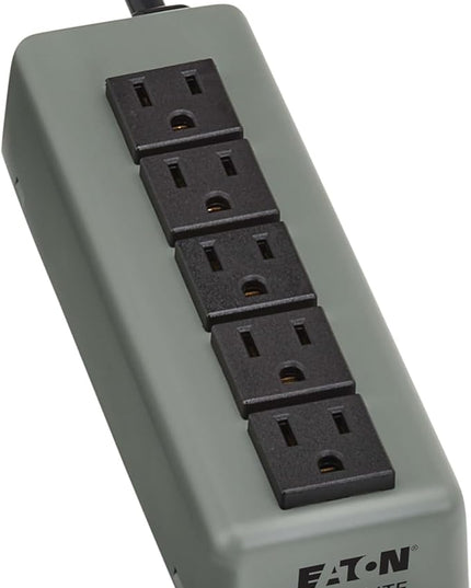 Eaton Tripp Lite Series 5-Outlet Heavy Duty Power Strip, Metal, Mountable (Wall Mount & Under Desk) 15ft Extension Cord, 15A Circuit Breaker, Industrial Garage Shop Work Bench Applications (602-15)