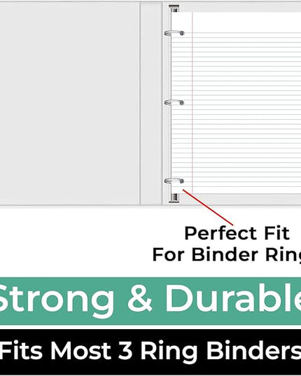 Rosmonde 6 Pack Loose Leaf Paper, 900 Sheets, College Ruled, 8" x 10.5", 56 gsm Bulk Office Filler Paper, 150 Sheets/Pack, 3 Hole Punched, College Ruled Paper for 3 Ring Binder, Notebook Paper, White