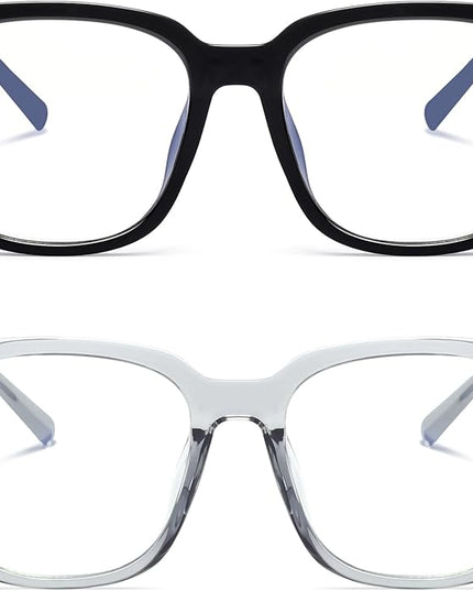 PANNER Oversized Square Blue Light Blocking Glasses for Women Men Anti Glare Reduce Eyestrain Computer Glasses