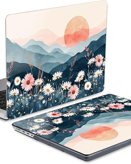 DONGKE Case for M5 MacBook Pro 14 inch 2025 2024-2021 M4 M3 M2 M1, Plastic Hard Shell Cover Compatible with A3434 A3112 A3401 A3185 A2992 A2779 A2442, Retina XDR Display & Touch ID, Sun & Daisies