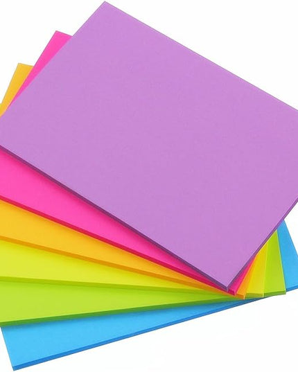 Early Buy Sticky Notes 6 Bright Color 6 Pads Self-Stick Notes 4 in x 6 in, 45 Sheets/Pad
