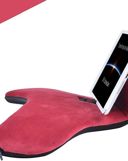 OKATOPGEAKO Pillow Cushion Multi-Angle Soft Tablet&Phone Stands, Pad Pillow Holders with Adjustable Angle Control for Pad Air, Pad Mini, Pad Pro, iPhones, Tablets, eReaders, and More (Wine Red)
