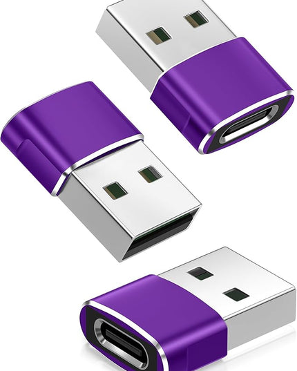 Basesailor USB to USB C Adapter 3 Pack,Type C Female to USB A Male Cable Converter for Apple Watch iWatch Series 7 8,iPhone 15 14 13 11 Max Pro,iPad 10 9,Air 4 5 Mini 6,Samsung Galaxy S23 S22 S21,OTG