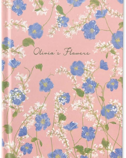 Monolike Olivia's Flowers Hardcover Lined Notebook, Pink - Hardcover, Academic, Journal, Diary, 112pages