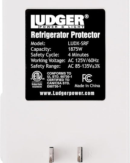 Ludger Power Surge Protector for Appliances (LUDX-SRF), ETL Certified, Unique Side Socket, Connects to All Types of AC, Reliable AC Protection, 4-Minute Safety Cycle, 3 Modes LED Indicator