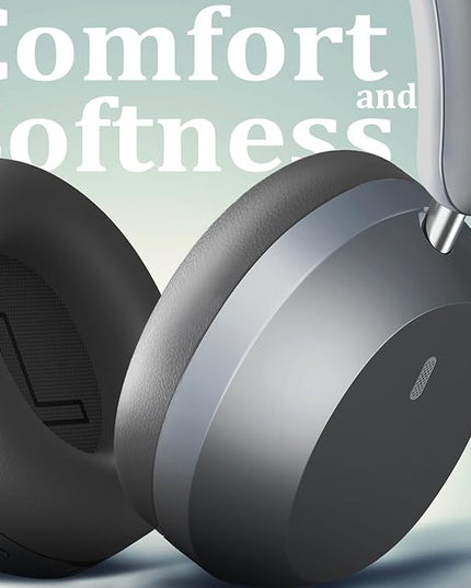 Wentronic Y04 Bluetooth Headphones Active Noise Cancelling Wireless Over Ear Headphones 48 Hours Playtime High Sound Quality Foldable Headphones with Soft Ear Cushion for Travel - Grey
