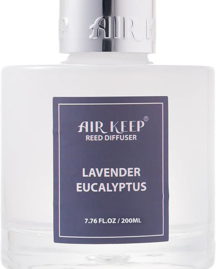 Airkeep Reed Diffuser Set/Lavender Eucalyptus/6.76 fl oz(200ml)/1 Pack/Home & Office Decor Aromatherapy Diffuser Oil Gift Set