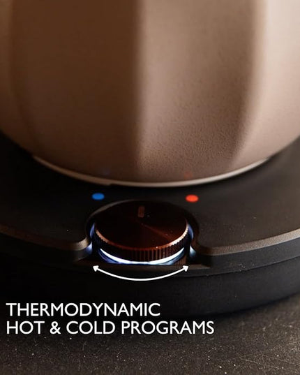 Hot & Cold Drinking Chocolate System - The ALL-NEW Velvetiser from Hotel Chocolat - Kit includes hot chocolate maker, 10 serving taster box, mug and glass - Pewter Edition