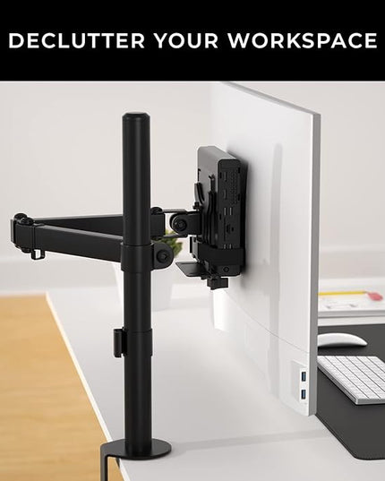 HumanCentric Thin Client Mount Bracket, Mount a Mini PC or Computer to a VESA Monitor Arm or Stand, Pole, or Under Desk or Surface, Devices with 0.65-2.55" in Depth for 75x75 and 100x100mm Patterns