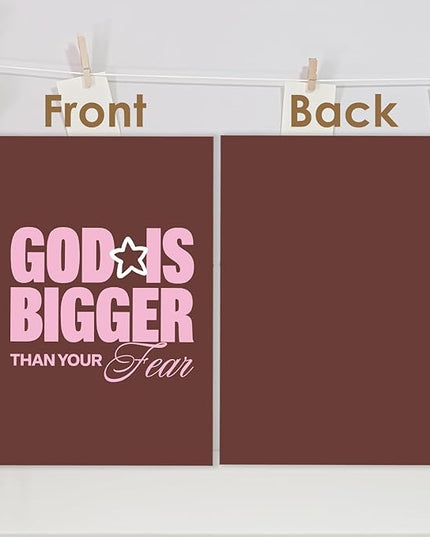 Christian Spiral Journal Notebook 5.5x8.3in, Bible Scripture Journal for Woman, God is Bigger than Your Fear Spiritual Religious Notebooks for Note Taking, Hardcover Notebook