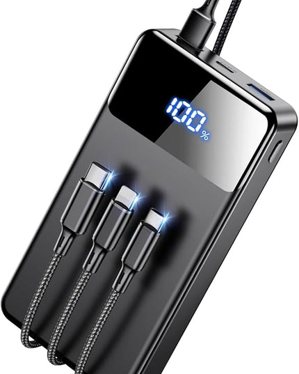 Portable Charger Power Bank，60,000mAh Battery Pack, 22.5W Power Bank Fast Charging with USB Cable, Phone Charger for iPhone 17/16/15/14/13 All Series/Samsung/Android, Camping Essentials, Black