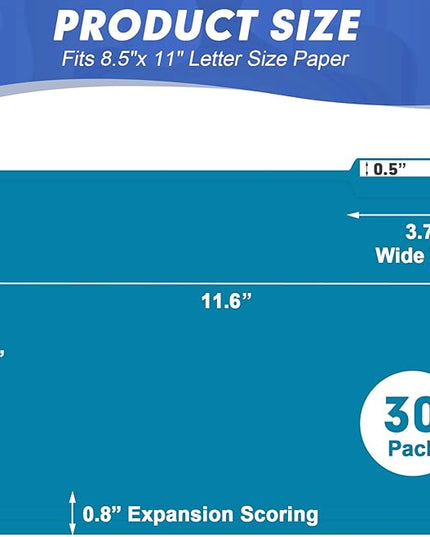 File Folder, HERKKA 30 Pack 1/3 Cut Tab File Folders, File Folders Great for Organizing and Filing, Letter Size, Blue