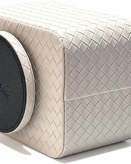 UnionBasic Rotating Desk Organizer, 360 Degree Desk Spinning Caddy, Desktop TV Guide/Mail/Media/Remote Controller Holder Organizer, Woven Beige