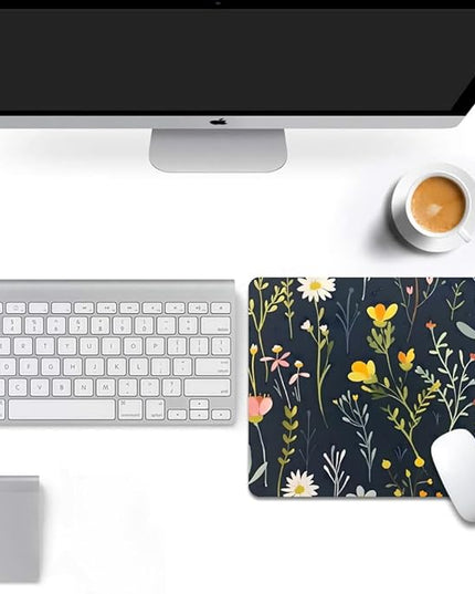 Dreamy Floral Pattern Square Mouse pad, Texture, Waterproof, Anti Slip Rubber Base, Computer Mouse pad, Laptop Mouse pad