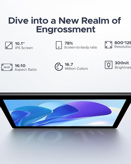DOOGEE U10(2025) 10 inch Tablet with Keyboard, Android 15 Tablet 16GB+128GB/2TB Expand, 2.0GHz Quad Core Gaming Tablets,5060mAh,1280x800 IPS HD Touchscreen,WiFi 6,Dual Camera,BT5.0,Widevine L1,Gray