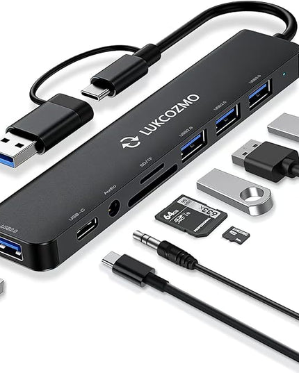 USB C Docking Station with Ethernet, 8 in 1 Docking Station to HDMI Adapter Displayport SD TF Card Reader, USB, 100W PD for USB C Thunderbolt 3 Laptops (Black)