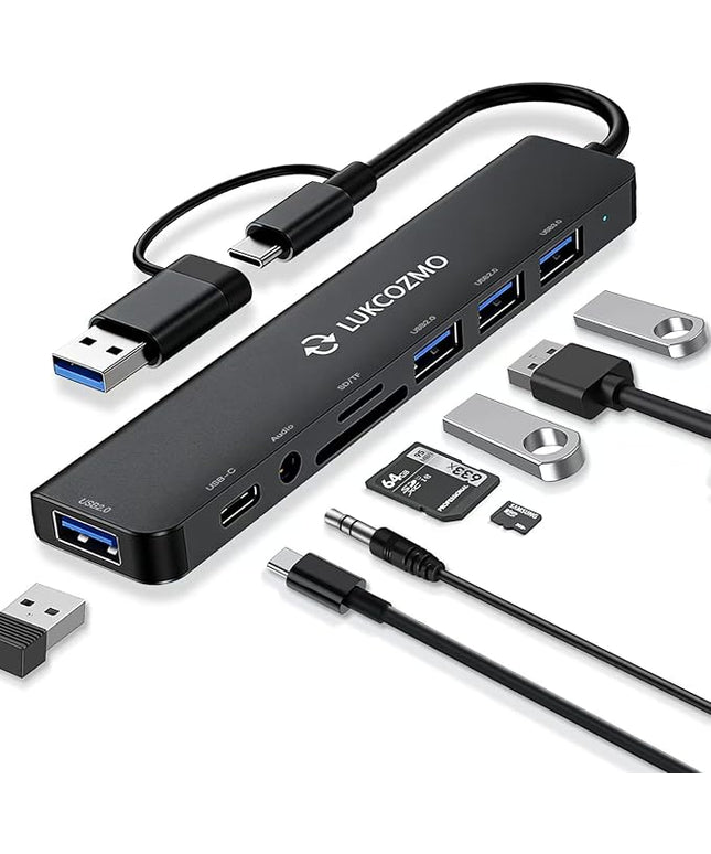 USB C Docking Station with Ethernet, 8 in 1 Docking Station to HDMI Adapter Displayport SD TF Card Reader, USB, 100W PD for USB C Thunderbolt 3 Laptops (Black)