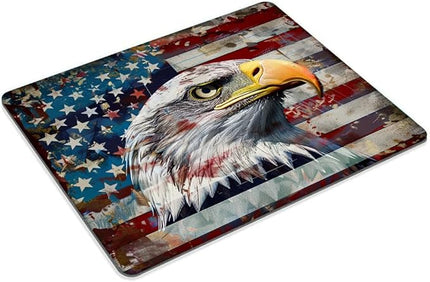 Square Mouse Pad Vibrant Colorful Eagle with National Flag-7,Gaming Mouse Pads for Desk,Soft Computer Waterproof Non-Slip Mouse Mat