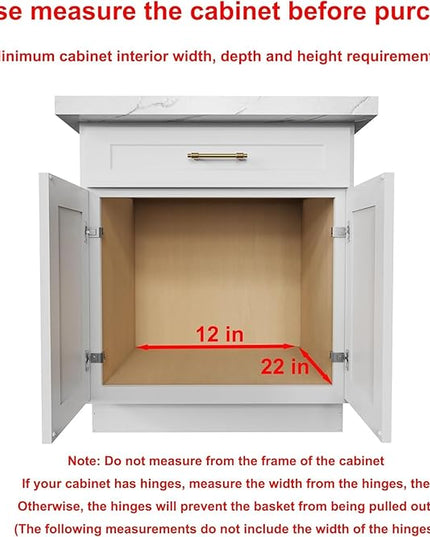 Sikarou Pull Out Cabinet Organizer,Heavy-Duty Slide Out Shelf, Wood And Wire Basket, Pull Out Drawer for for Kitchen Under Sink Space, Pantry, Bathroom (11 * 21 WM)