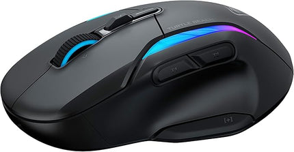 Turtle Beach Kone II Air Wireless RGB Gaming Mouse, 350-Hr Rechargeable Battery, 26000 DPI Optical Sensor, 100M Click Optical Switches, 21 Customizable Inputs, Ergonomic, 4D Scroll Wheel – Ash Black
