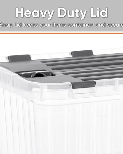 Superio 6-Pack Clear Storage Bins with Lids (15"x10"x10.25") - Stackable Plastic Containers, BPA-Free, Odor-Free, Home/Office/Dorm Organizers, 17 Quart