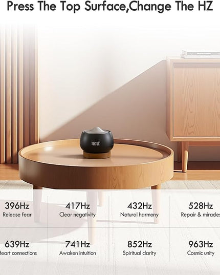Portable Electronic Tibetan Singing Bowl, 8 Healing Frequencies (396-963Hz), Auto/Manual Mode, Vibration & Timer - USB-C Rechargeable Meditation Device for Yoga, Relaxation, Reiki, Best Gift Choice