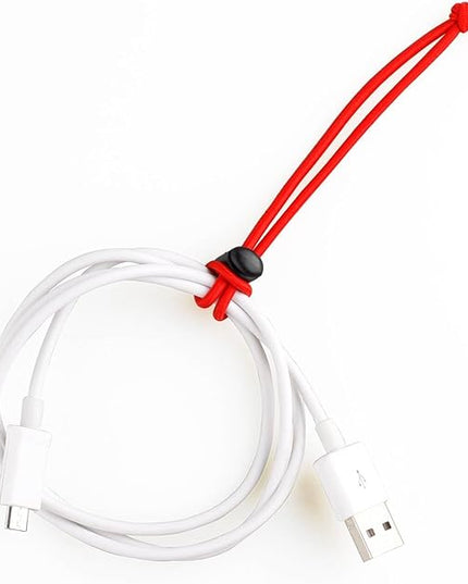 POWRIG 6" Elastic Cable Ties Bungee Cords Adjustable Cable Management Reusable -Red (10-pack)