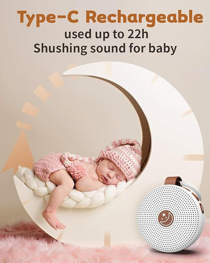 Battery Sound Machine Mini White Noise Machine Baby Shushing Portable Brown Noise Machine 30 Soothing Sounds for Kids Adults Dogs Auto-Off Timer 32 Volume Levels Sleep Machine for Home Office Privacy