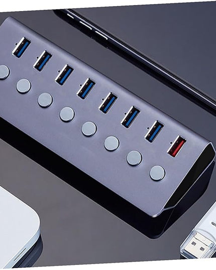 BESPORTBLE Port USB Hub Charging Port Independent Power Switches USB Splitter Expansion for Laptop and Computer