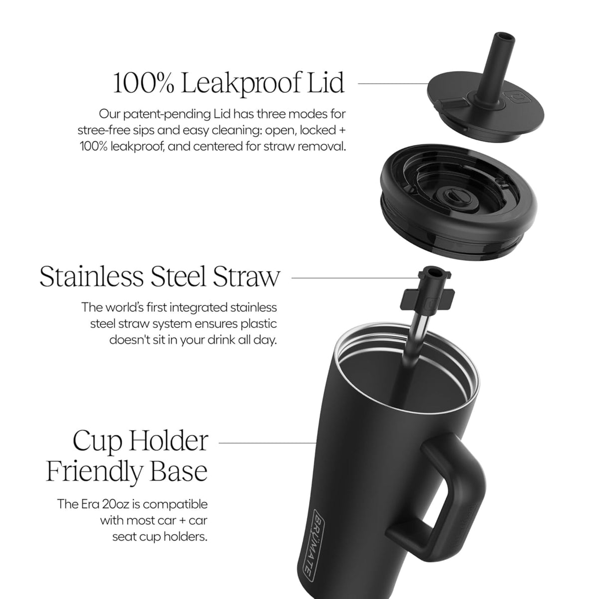 BrüMate Era 40 oz Tumbler with Handle and Straw | 100% Leakproof Insulated Water Bottle Tumbler with Lid and Flexible SoftSip Straw | Made of Stainless Steel | Cup Holder Friendly | 40oz (Pineapple)