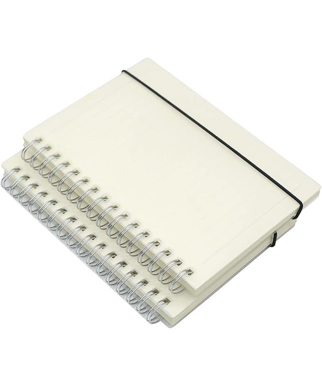 Yansanido 2 Pcs A6 College Ruled Clear Hardcover Spiral Notebooks Journals Planner 5.7 Inch x 4.1 Inch 160 Pages (80 Sheets) Thick Paper (Ruled 2 Pcs)