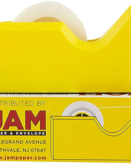 JAM PAPER Colorful Desk Tape Dispensers - Yellow - Sold Individually