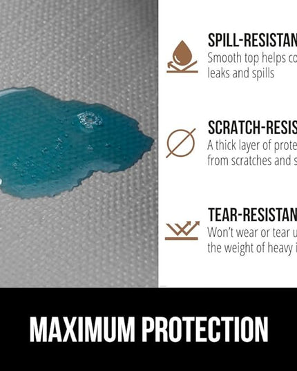 GORILLA GRIP DripGuard Shelf Liner, Non Adhesive Drawer and Kitchen Cabinet Protector, 20x240 Inch, Slip Resistant BPA Free Smooth Surface Plastic Liners for Cabinets, Bathrooms, Closets, Light Gray