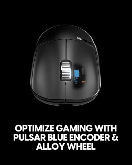 Pulsar Gaming Gears X2H v3 eS Wireless Gaming Mouse, Ultra Lightweight 1.87 oz (60g), Symmetrical, Optical Switch, 32000 DPI, 750 IPS, XS-1 Sensor, 8k Compatible (Mini, Black)