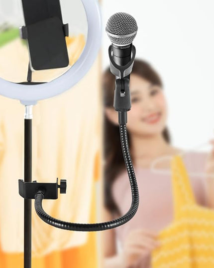 Gooseneck Microphone Stand 360° Adjustable Microphone Arm Flexible Mic Desk Clamp 13in Desktop Gooseneck Arm Clip Holder Desktop Mic Stand Holder for Lectern Lectures Podium Streaming