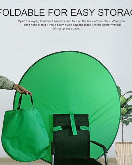 1 PC Green Screen Background, Nylon Background Screen Portable Foldable Backdrop for Live Streaming, Chair Photo Studio Solid (Green, 75cm，only Screen,NO Stand)