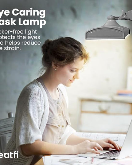 Neatfi Ultra 3,500 Lumen LED Desk Lamp, Color Correlated Temperature, 3 Light Modes, Dimmable, 45W, 26 Inch Wide Metal Shade, 540 SMD LEDs (CCT with Clamp, Silver)