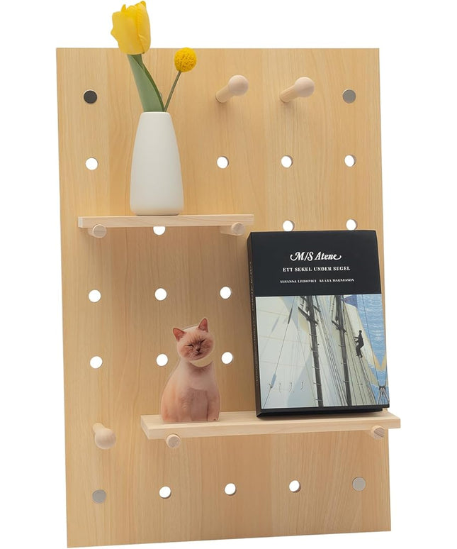 Pegboard Combination Kit, Modular Display Pegboard Panel Kits, DIY Hanging Peg Board Panel for Wall Organizer for Home Office Crafts Organization, Ornaments Display（23.62″×15.75″