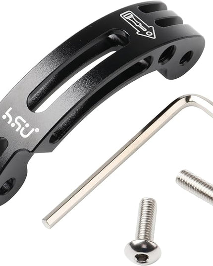 HSU Aluminum Alloy Curved Extension Arm (3”) Metal Pole Mount Helmet Stick Extension Arm Mount for Hero 13/12/11/10/9/8/7/6 Black, DJI Osmo Action 4/3 and More Action Cameras (Black)