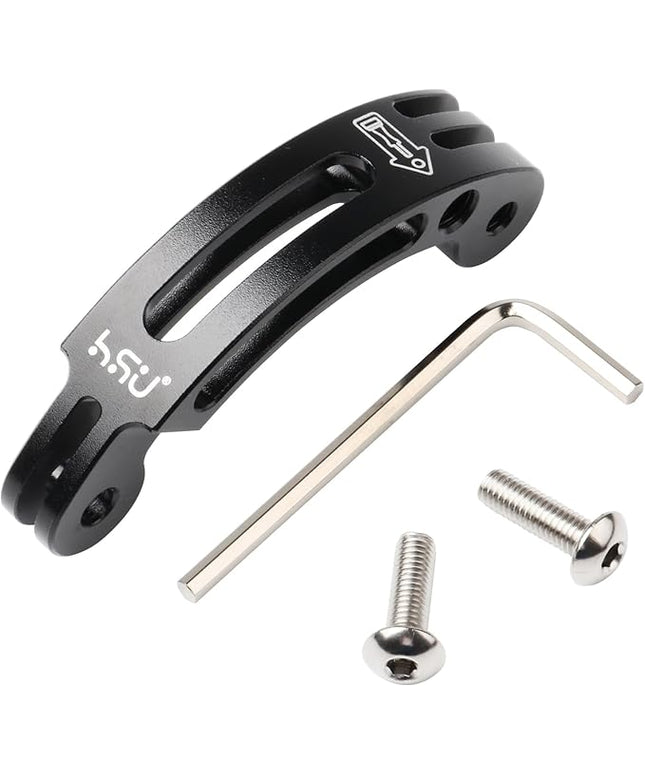 HSU Aluminum Alloy Curved Extension Arm (3”) Metal Pole Mount Helmet Stick Extension Arm Mount for Hero 13/12/11/10/9/8/7/6 Black, DJI Osmo Action 4/3 and More Action Cameras (Black)
