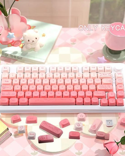 134Keys PBT Keycaps MOA Profile Key Cap for Cherry Gateron MX Switches Mechanical Keyboards Key caps (Butterfly Powder)