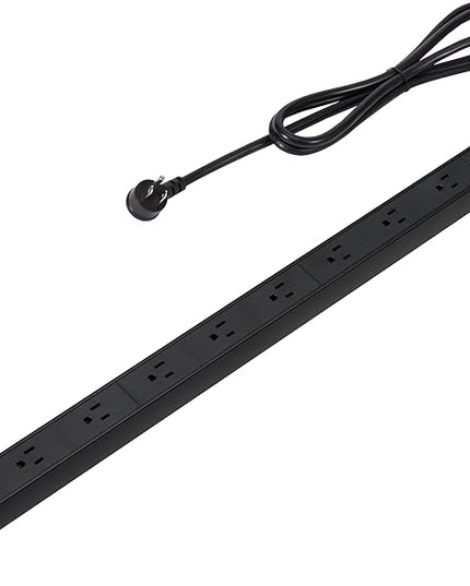 Amazon Basics Surge Protector Power Strip, 9-Outlet, Heavy Duty, Metal, 600 Joules, 6ft Extension Cord, Mountable, Wide Spaced, Black